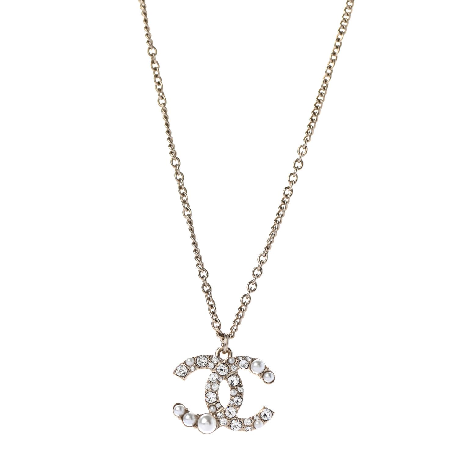 CHANEL

Pearl Crystal CC Pendant Necklace Gold | Fashionphile