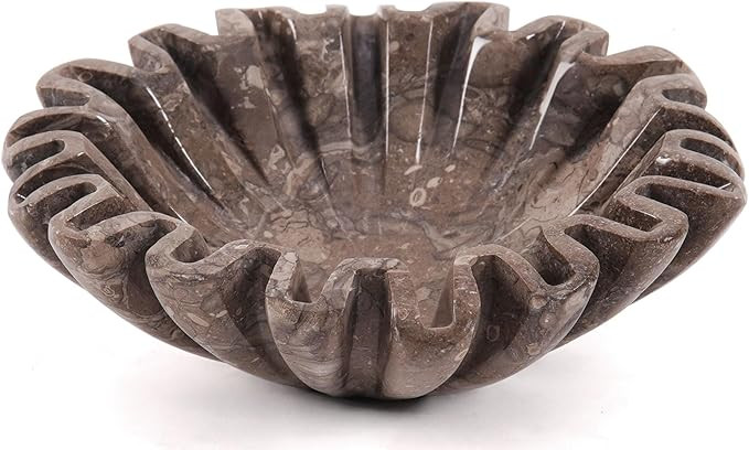 Marble Scalloped Bowl 6 Inch Handmade Stone Ruffle Bowl, Small Bowls for Table Centerpieces & Hou... | Amazon (US)