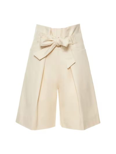 Tie-waist cotton bermuda shorts - Toteme - Women | Luisaviaroma | Luisaviaroma