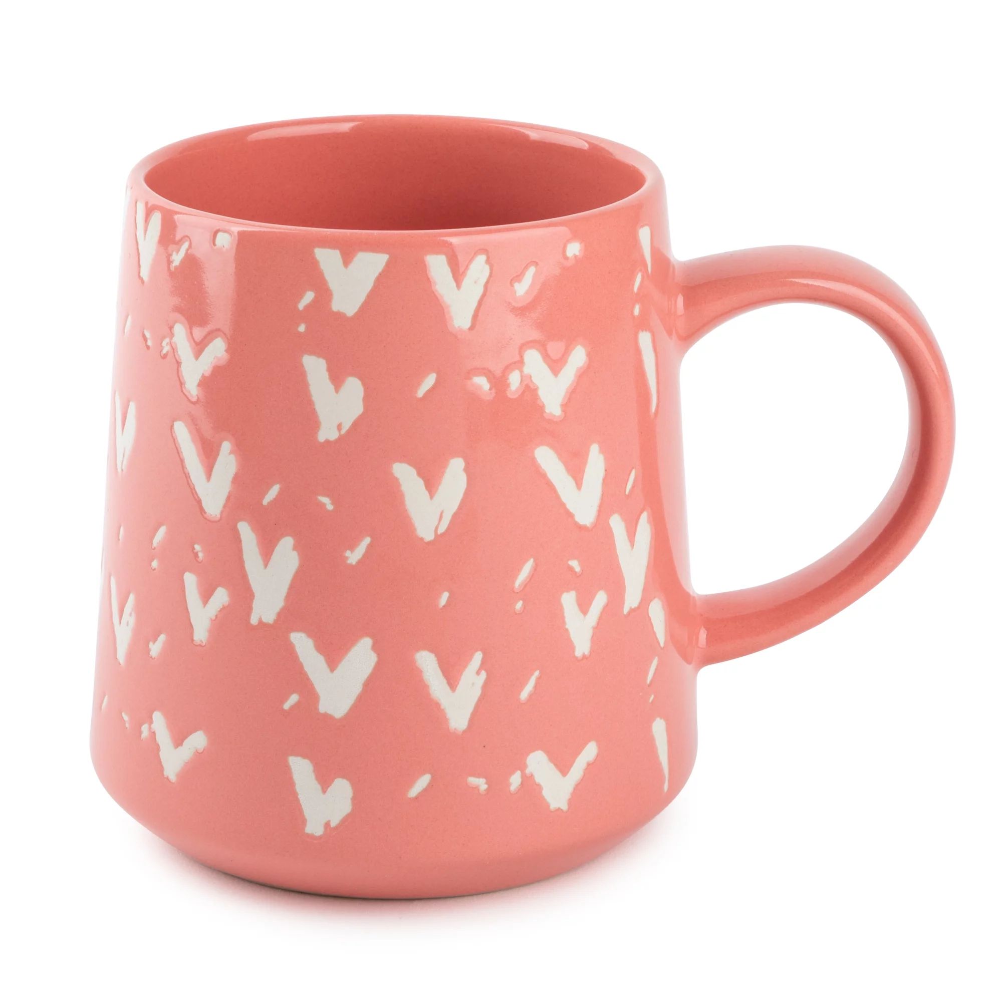 Thyme & Table Stoneware Mug, 16 fl oz, Pink Hearts - Walmart.com | Walmart (US)