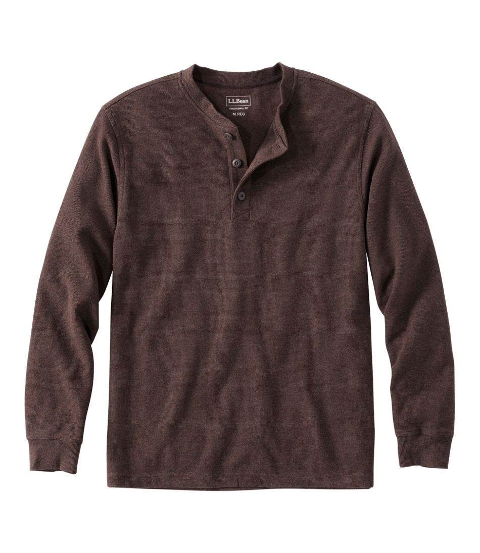 Men's Unshrinkable Mini-Waffle Henley, Long-Sleeve Traditional Fit | L.L. Bean