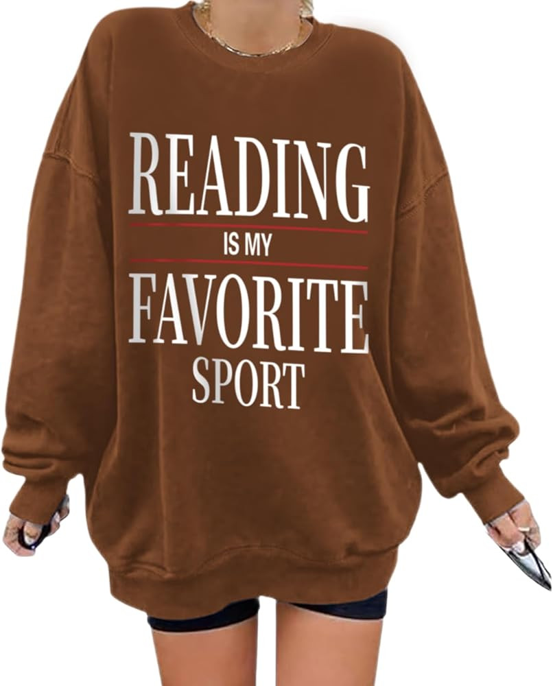 Reading Is My Favorite Sport Sweatshirt Bookish Gifts for Women Book Lovers Sweatshirts Teacher G... | Amazon (US)