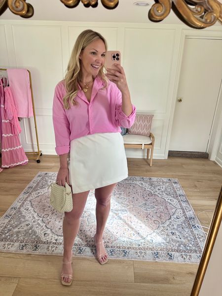 Wearing a large in this Amazon skort! Cute for work or a date! Spring outfit - Easter outfit 

#LTKSeasonal #LTKstyletip #LTKworkwear