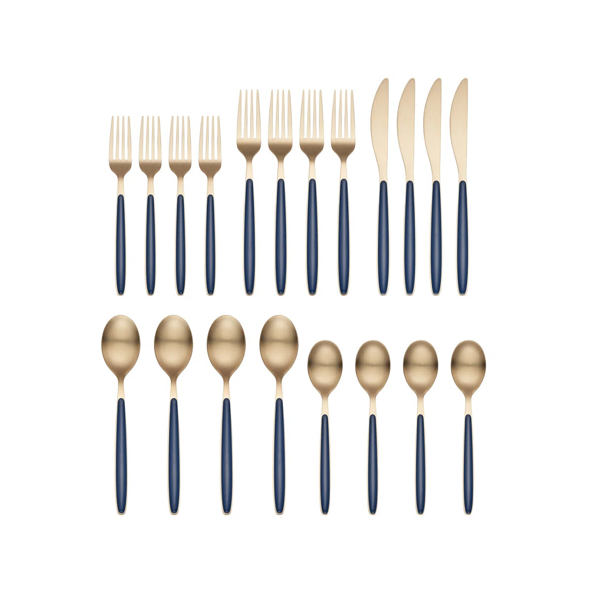 Cambridge Kiernan Navy Champagne 20-Piece Flatware Set | Wayfair North America