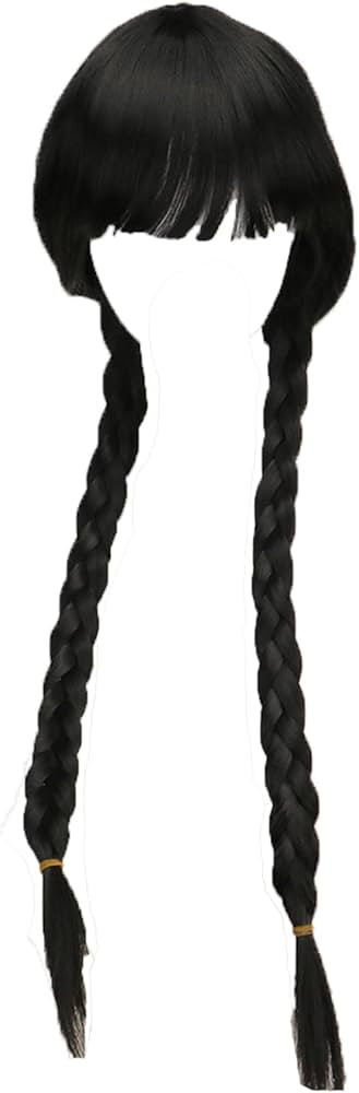 Long Straight Black Wig for Big Girls Cosplay Braided for Costume Halloween Party | Amazon (US)