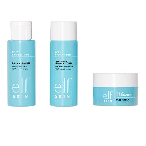 e.l.f. Skin Holy Hydration! The Essentials Mini Kit, Cleanser, Toner & Moisturizer for Hydrated & Balanced Skin, TSA-Friendly Sizes | Amazon (US)