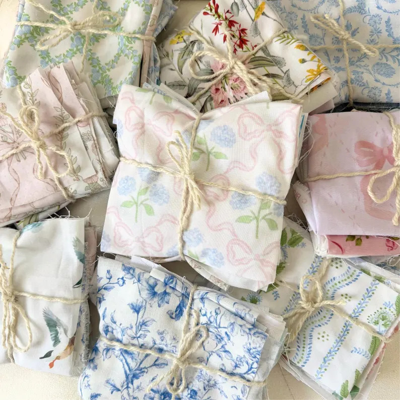 Cotton Fabric Bundle for Quilting Scrap Collection for Craft Pattern Remnant Fabric Piece for Jun... | Etsy (US)