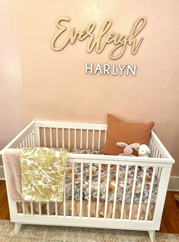 Nursery Name Sign Custom Sign Wooden Name Sign Stacked - Etsy | Etsy (US)