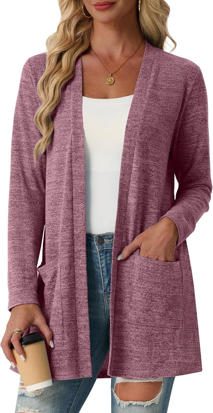 Lepunuo Lightweight Cardigan Sweaters for Women Long Sleeve Cardigans | Open Front Casual Cardiga... | Amazon (US)