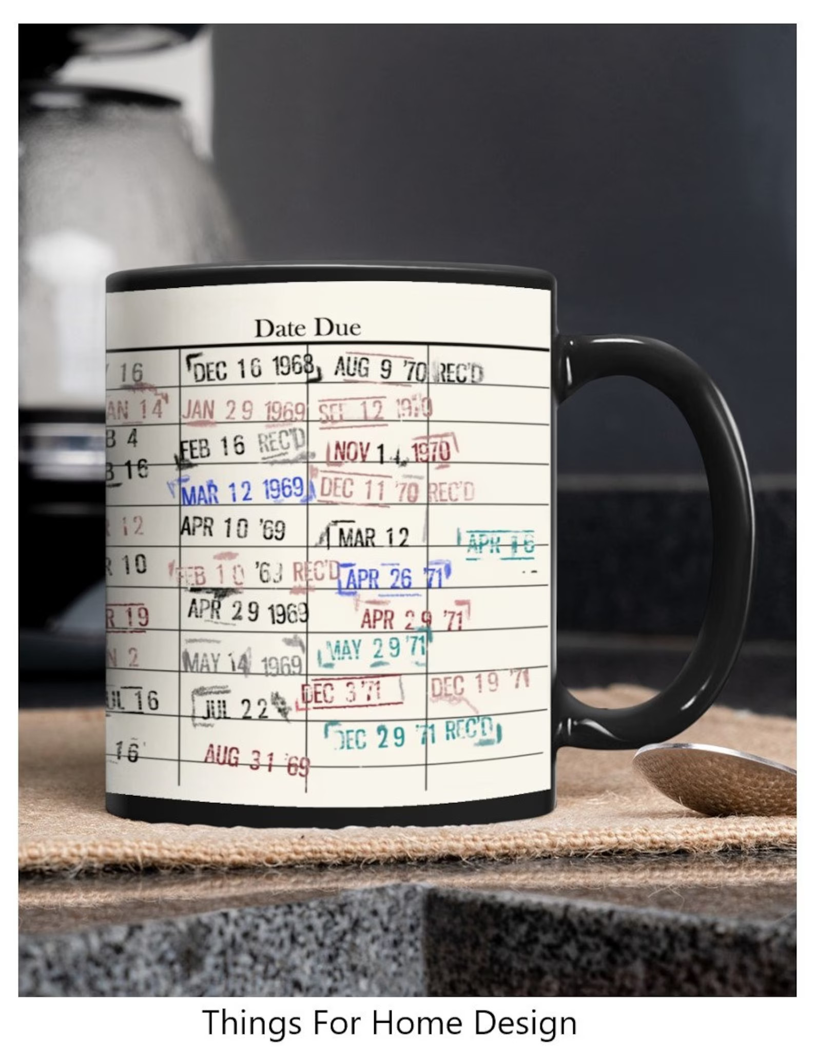 Library Card Mug, Librarian Coffee, Due Date Card, Bookshelf Mug, Book Lovers Gift, Gift for Libr... | Etsy (US)