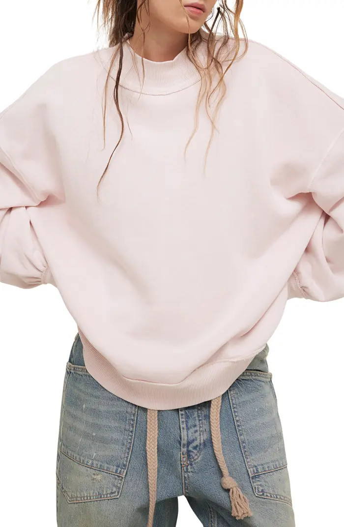 Palm Springs Mock Neck Cotton Fleece Sweatshirt | Nordstrom