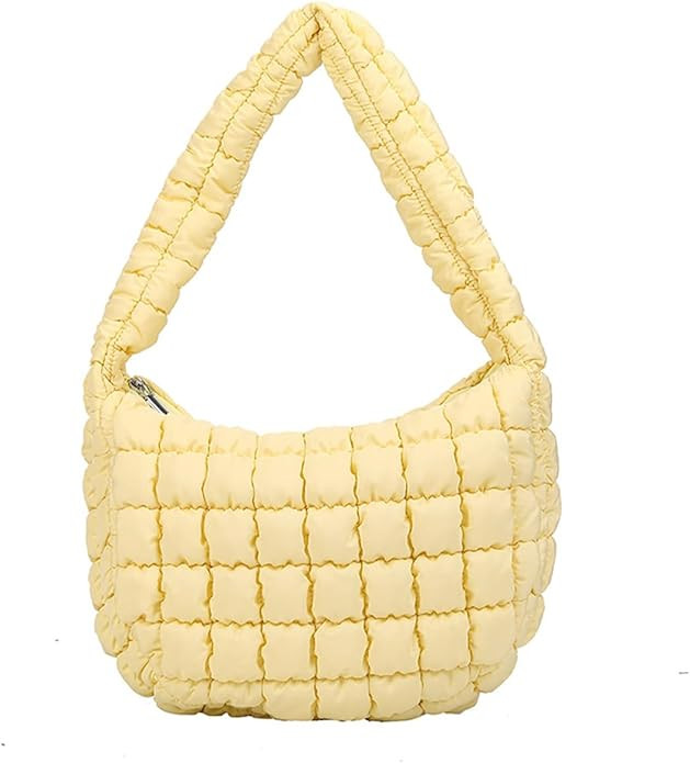 Quilted Shoulder Bag for Women Soft Puffy Handbag Down Cotton Padded Top Handle Bag Lightweight P... | Amazon (US)