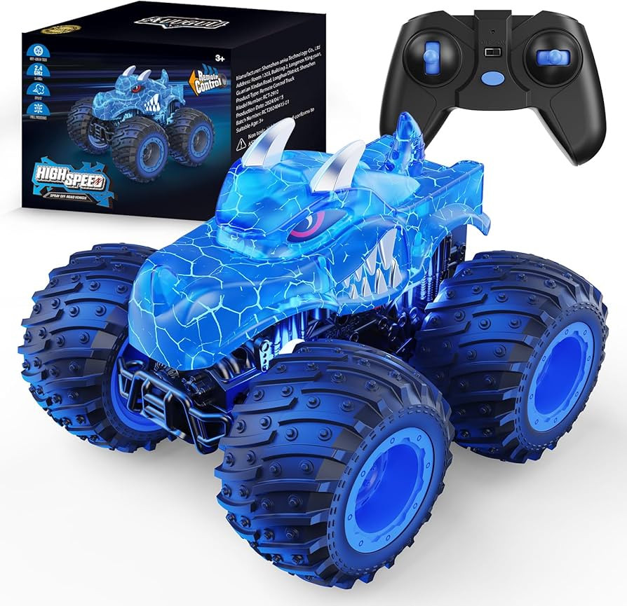 AUUGUU Remote Control Car, 2.4GHz Monster Trucks Toys with Light Spray, Birthday Gift for Kids 3 ... | Amazon (US)