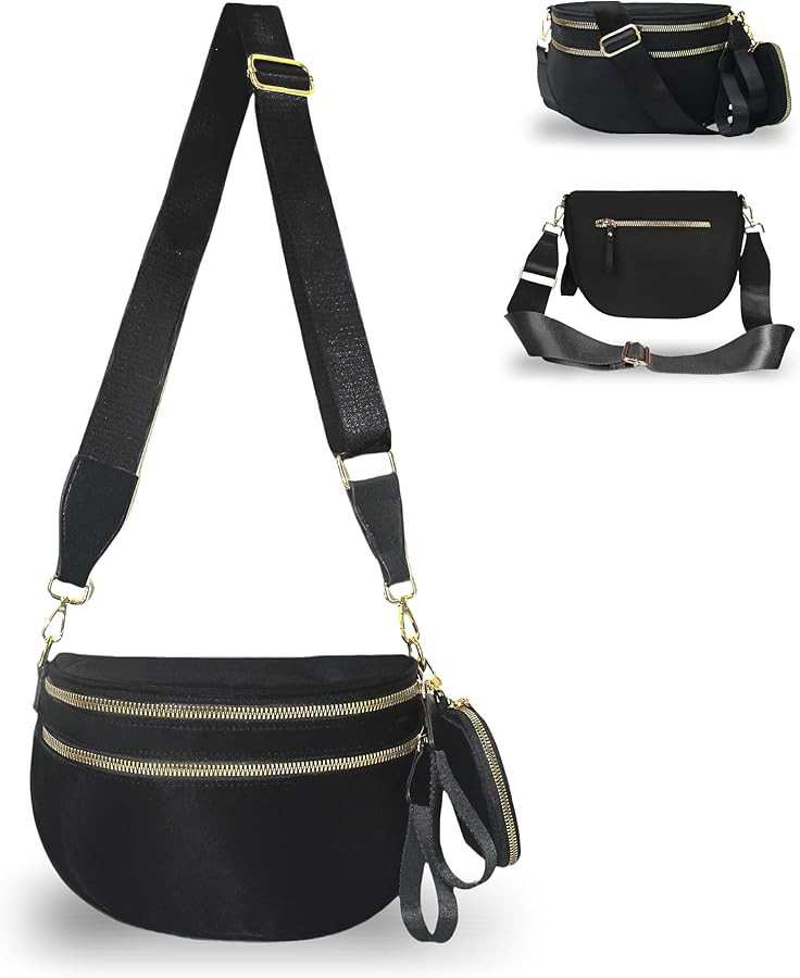 Black and White Checkered Crossbody Bag Bum Bag for Women, Checkered Purse Fanny Packs Belt Bag N... | Amazon (US)