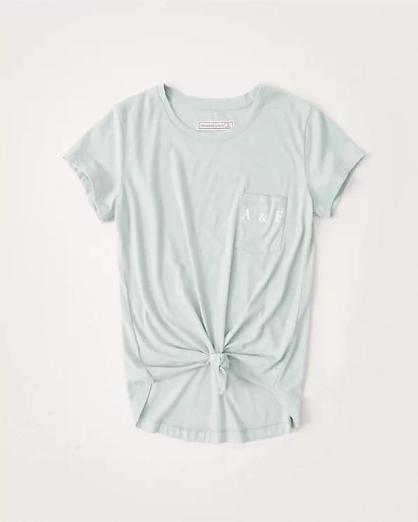 Tie-Front Logo Tee | Abercrombie & Fitch (US)