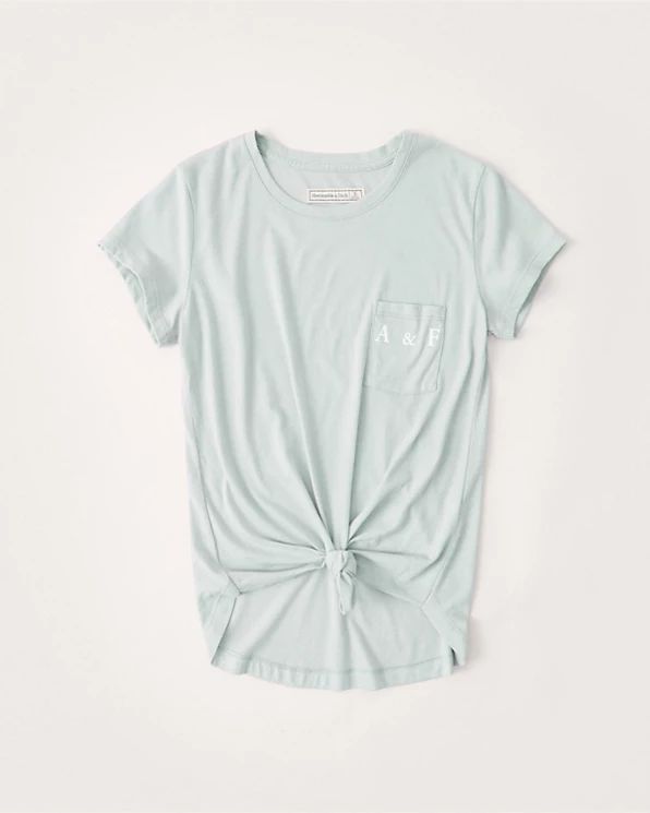 Tie-Front Logo Tee | Abercrombie & Fitch (US)