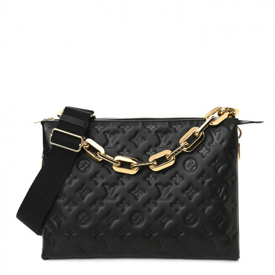LOUIS VUITTON Lambskin Embossed Monogram Coussin MM Black | Fashionphile