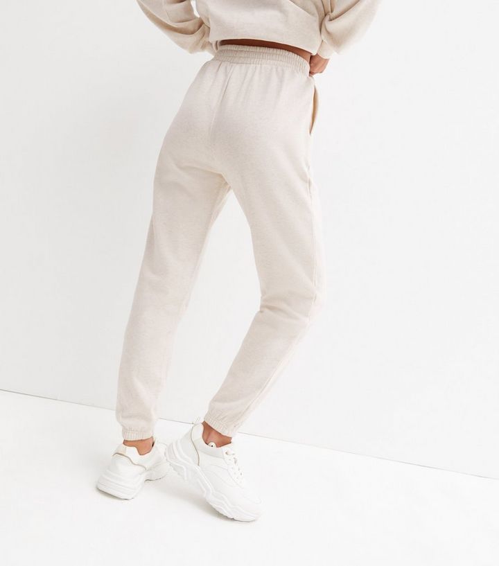 Cream Jersey Cuffed Joggers | New Look | New Look (UK)