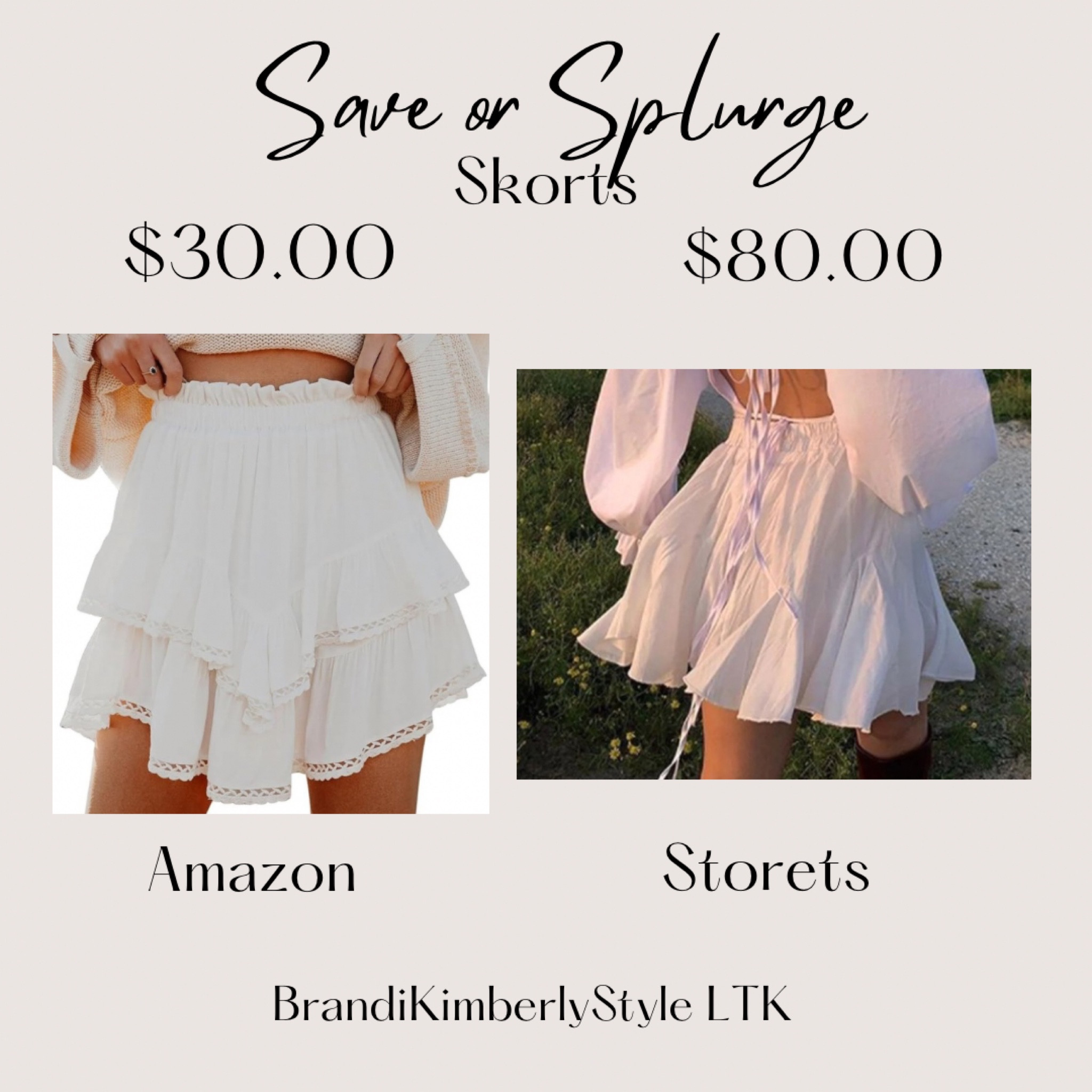 It’s Save or Splurge! A flowy skirt is a great piece to style for fall! You can save on the Amazon version, comes in all sizes and different colors. You can splurge on Storets comes in different colors, has a cute floaty hem line, only comes in two sizes and run small. 
BrandiKimberlyStyle, fall fashion, trends 

#LTKBacktoSchool #LTKSeasonal #LTKStyleTip
