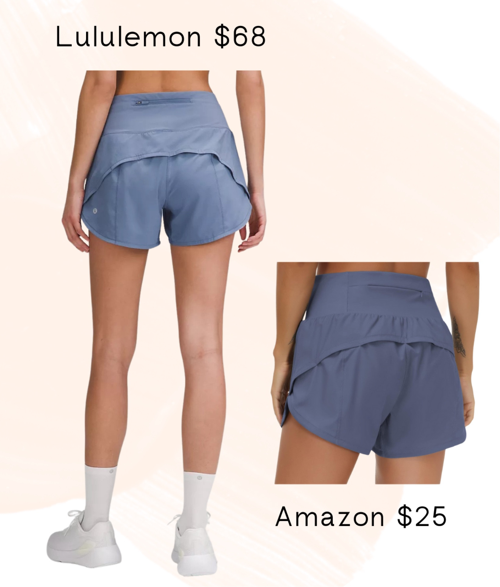 Lululemon Look for Less

Lulu “Speed Up High-Rise Lined Short” - $68

Amazon shorts $25

#LTKActive #LTKstyletip #LTKfindsunder50