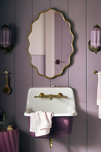 Coquille Metallic Oval Wall Mirror Bronze