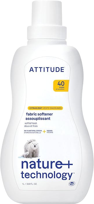 ATTITUDE Liquid Fabric Softener, Plant-Based & Vegan, HE Compatible, Naturally Derived, Citrus Ze... | Amazon (US)