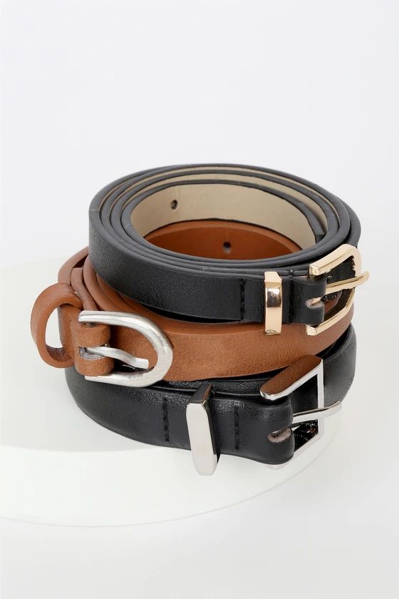 Styling Possibilities Black and Brown Belt Set | Lulus (US)