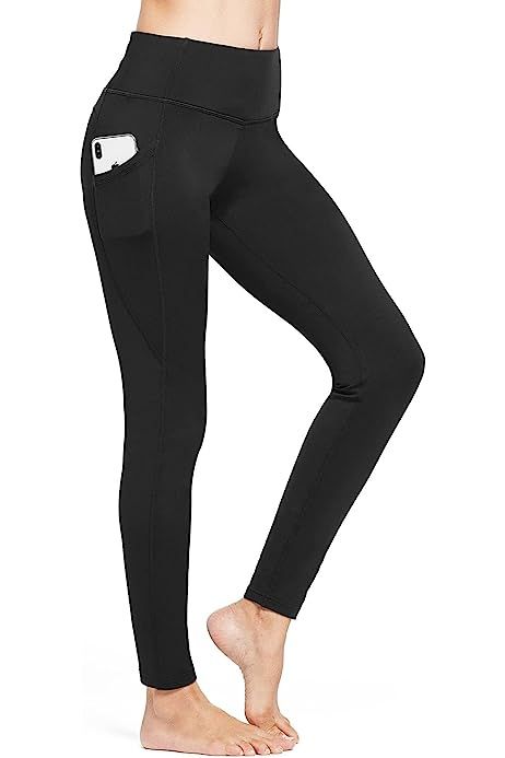 IUGA Fleece Lined Leggings with Pockets for Women Thermal Yoga Pants Winter Workout Leggings with Po | Amazon (US)