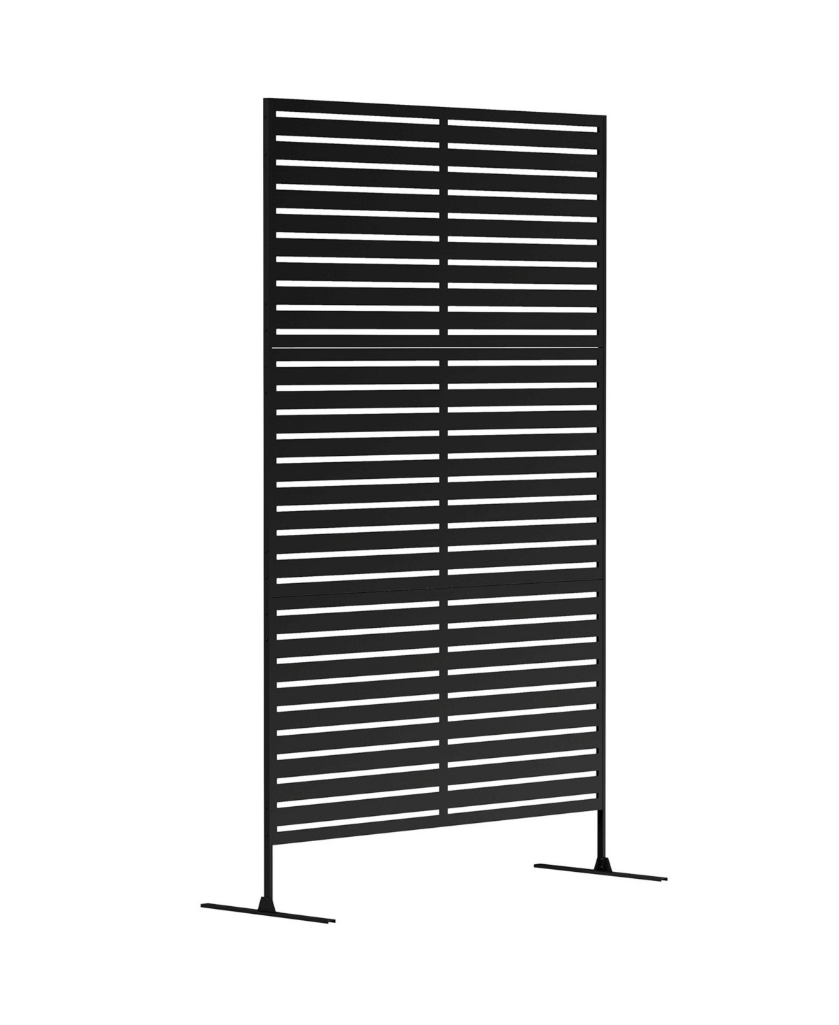 Outsunny Metal Outdoor Privacy Screen with Sd Outdoor Divider, - Black | Macy's