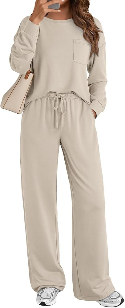 AUTOMET Womens Sweatsuits 2 Piece Lounge Matching Outfits Sweat Sets Tracksuit Travel Sweatshirts... | Amazon (US)