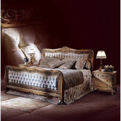 Louis XV Tufted King Upholstered Panel Headboard | Wayfair North America