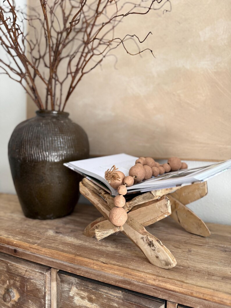 Reclaimed Wood Book Stand: Rustic Cookbook Display - Etsy | Etsy (US)
