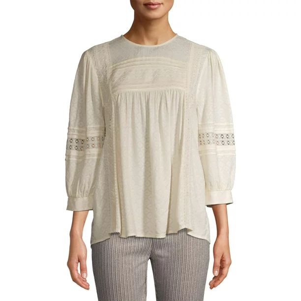 Time and Tru Women's Femme Lace Top | Walmart (US)