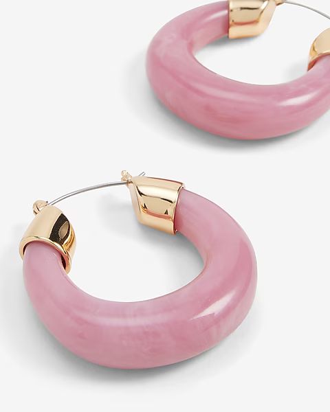Pink Resin Dome Hoop Earrings | Express