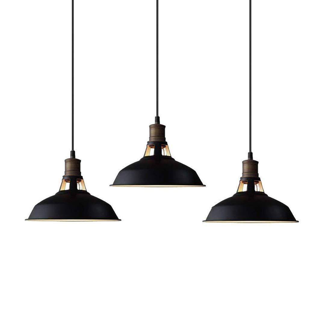 CLAXY Ecopower Industrial Metal Barn Pendant Light 3 Pack | Amazon (US)