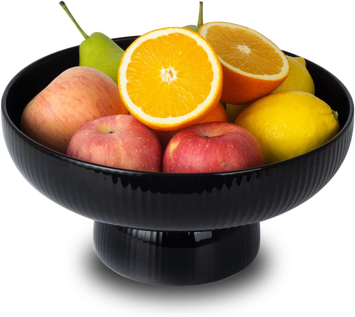 Ceramic Fruit Bowl with Draining Holes, 10" Large Fruit Basket with Multifunctional Removable Ped... | Amazon (US)