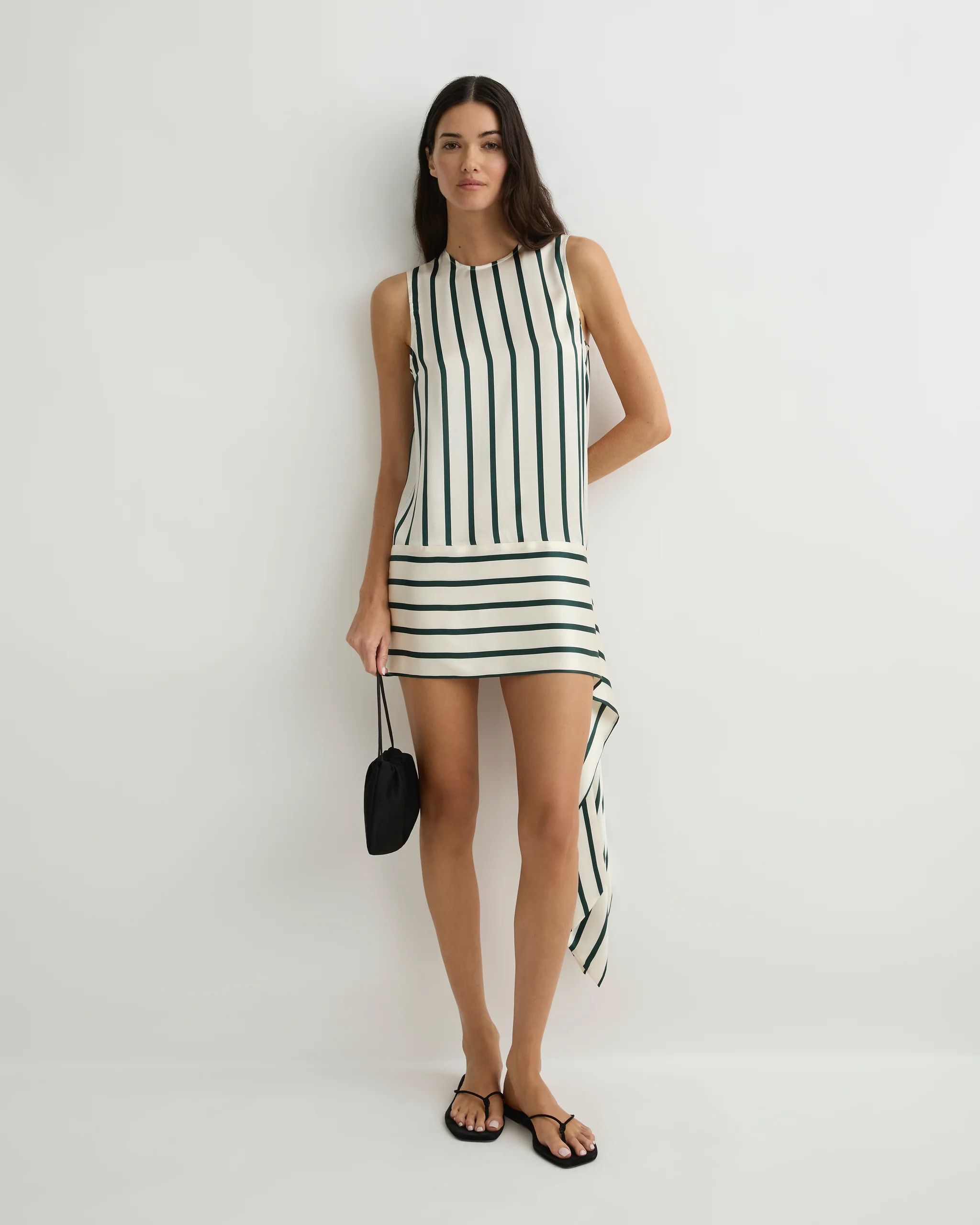 BONDI BORN\u00ae | Cannes Sash Hem Mini Dress - Forest Stripe | Dresses | BONDI BORN