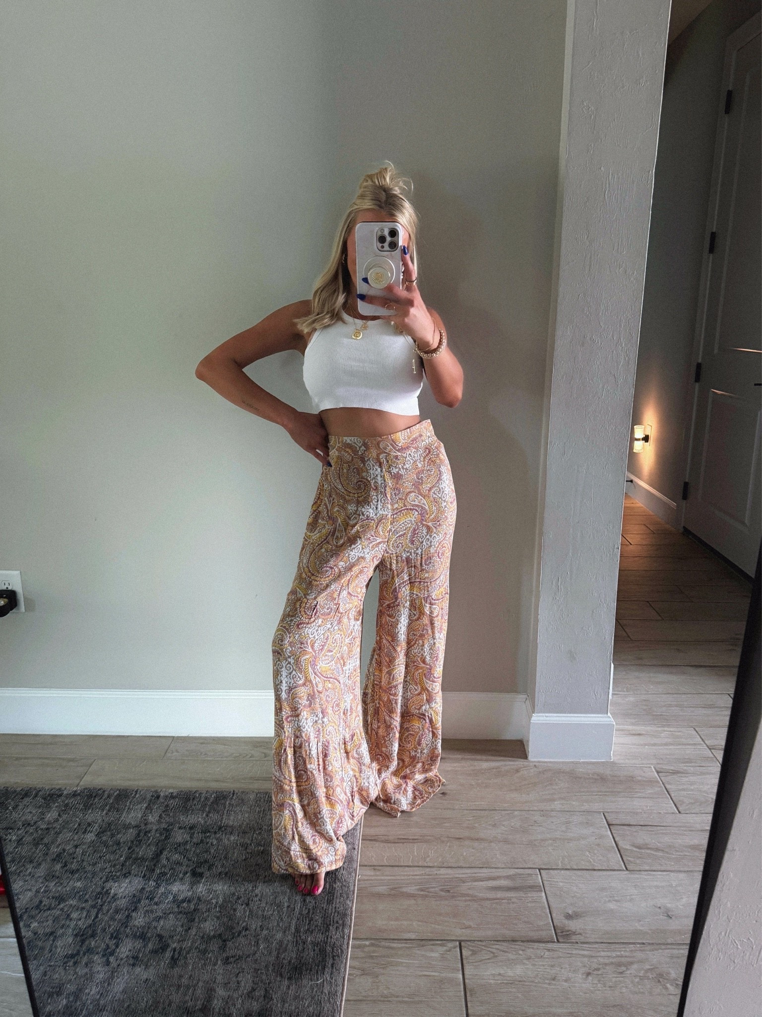 Loving these lightweight and flowy pants from Walmart! Such a cute and easy summer outfit! Obsessed! I did an XS these run big 🤍