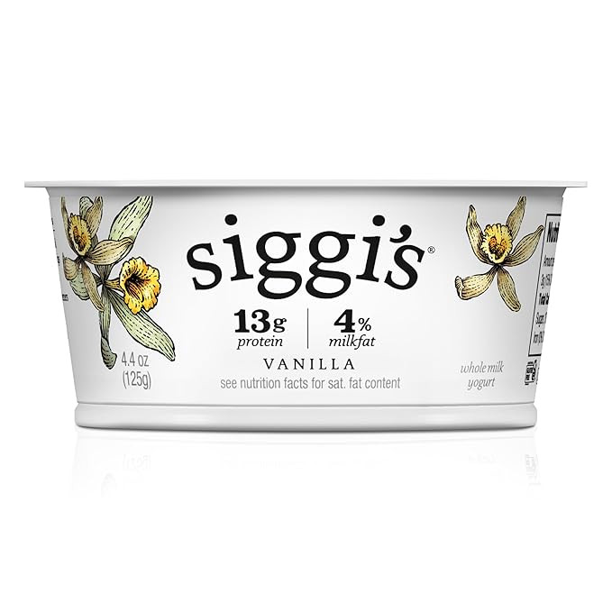 siggi’s® Icelandic Strained Whole Milk Yogurt, Vanilla, 4.4 oz. Single Serve Cup – Thick, Pr... | Amazon (US)