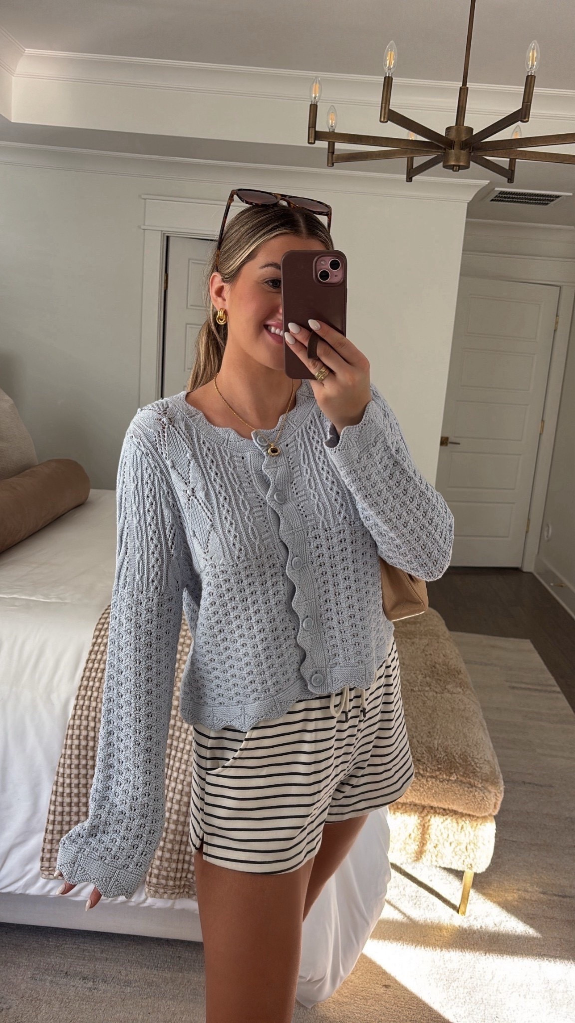 This cardigan is so cute I grabbed it in 2 colors! 🤍🫐 

Wearing a large in cardigan and a medium in shorts!!



Spring outfits 2026, cozy, ootd, knit, summer, loungewear, sidneymarieduke 


#LTKSeasonal #LTKootd