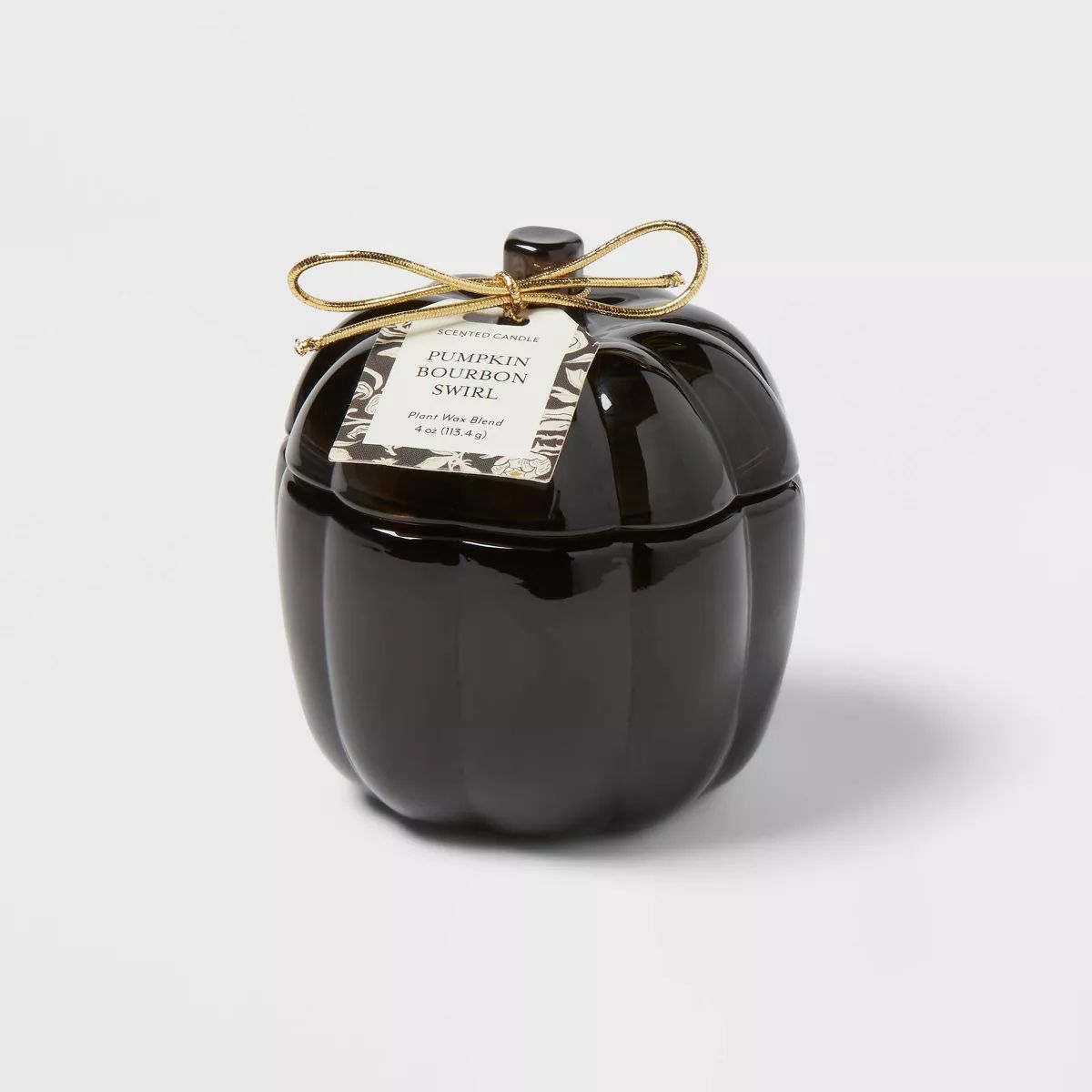 Glass Figural Pumpkin Bourbon Candle Black - Threshold™ | Target