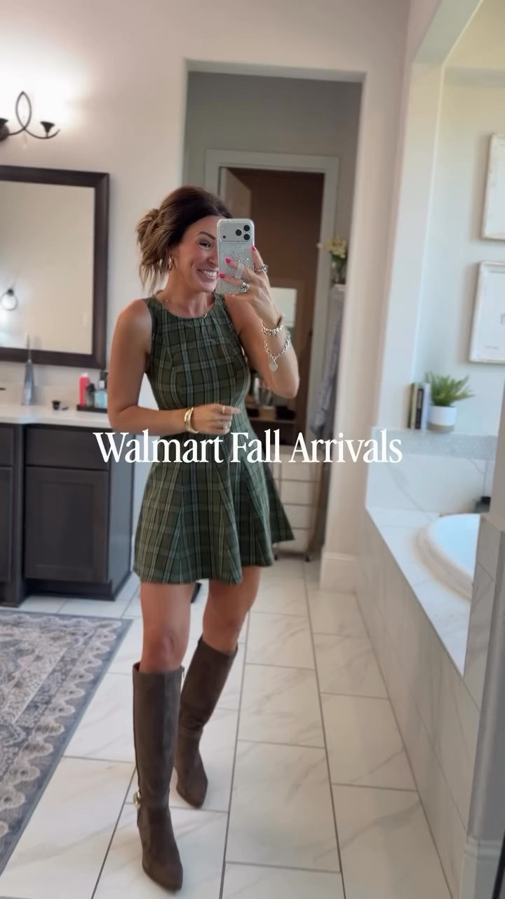 Walmart New Arrivals! I’m 5”6, 130lb, usually a XS/0, 32D 

Plaid Dress: XS 
Tunic Top Gray: XS 
Jeans: 0 regular
Floral Skort: 0
Brown Tank (Target): XS
Quarter Zip: XS
Matching Pants: XS
Studded Hoodie: XS
Studded Pants: Small (could of done an XS) 
PJ Set: Small in Top, XS bottoms.

#LTKdayinmylife #LTKgrwm #LTKootd
