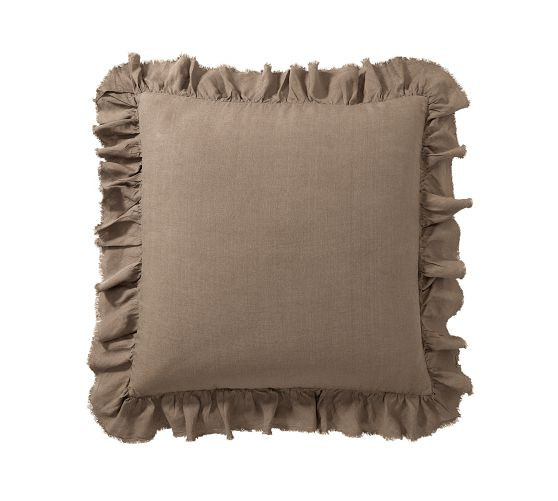 Belgian Flax Linen Fringe Ruffle Sham | Pottery Barn (US)