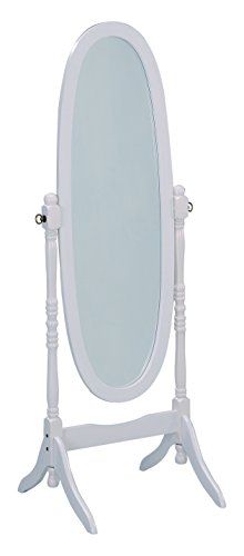 Crown Mark Cheval Mirror, White Finish | Amazon (US)