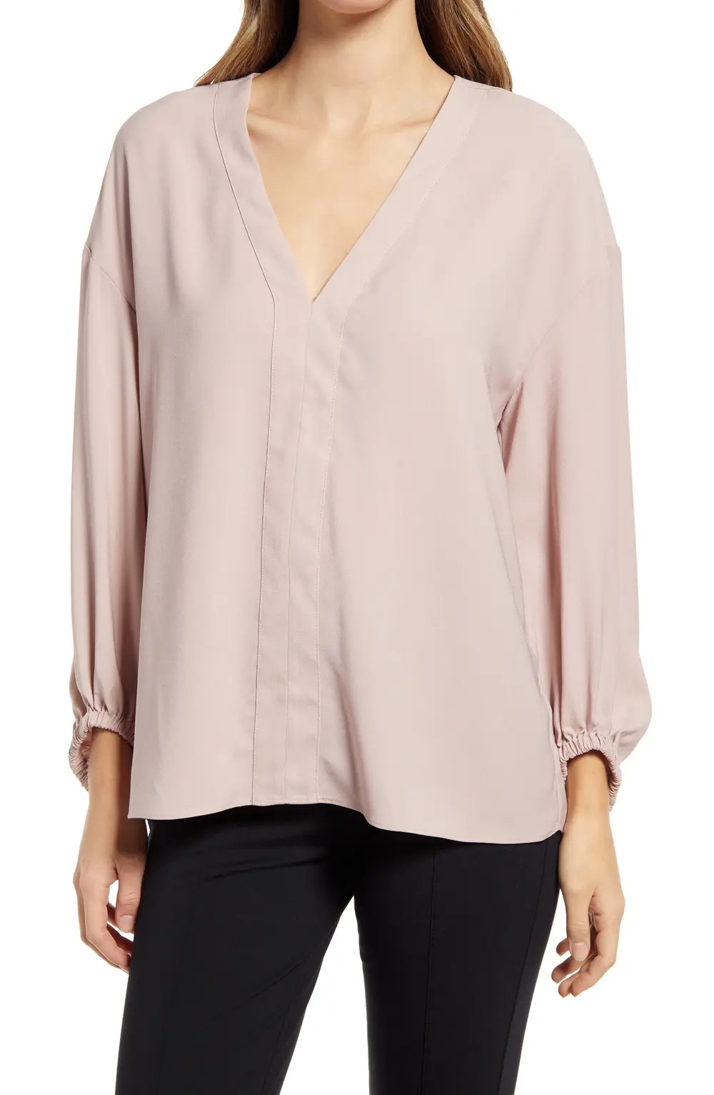 Nordstrom V-Neck Top, Size Large in Pink Adobe at Nordstrom | Nordstrom Canada