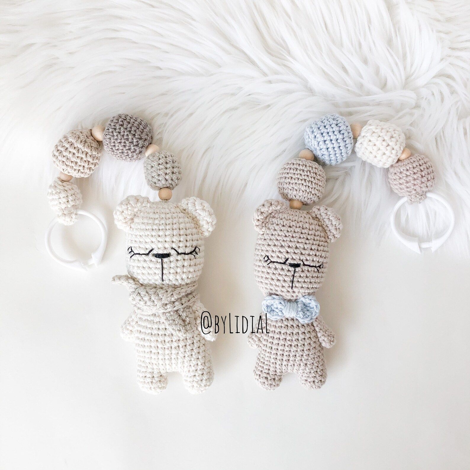 Crochet Bear Stroller Toy Holder Clip Amigurumi Baby shower | Etsy | Etsy (US)