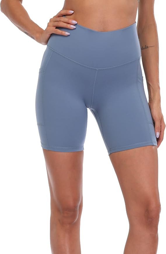 Colorfulkoala Women's High Waisted Biker Shorts with Pockets 6" Inseam Workout & Yoga Tights | Amazon (US)