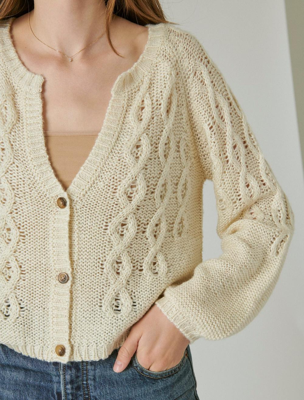 textured v neck cardigan | Lucky Brand