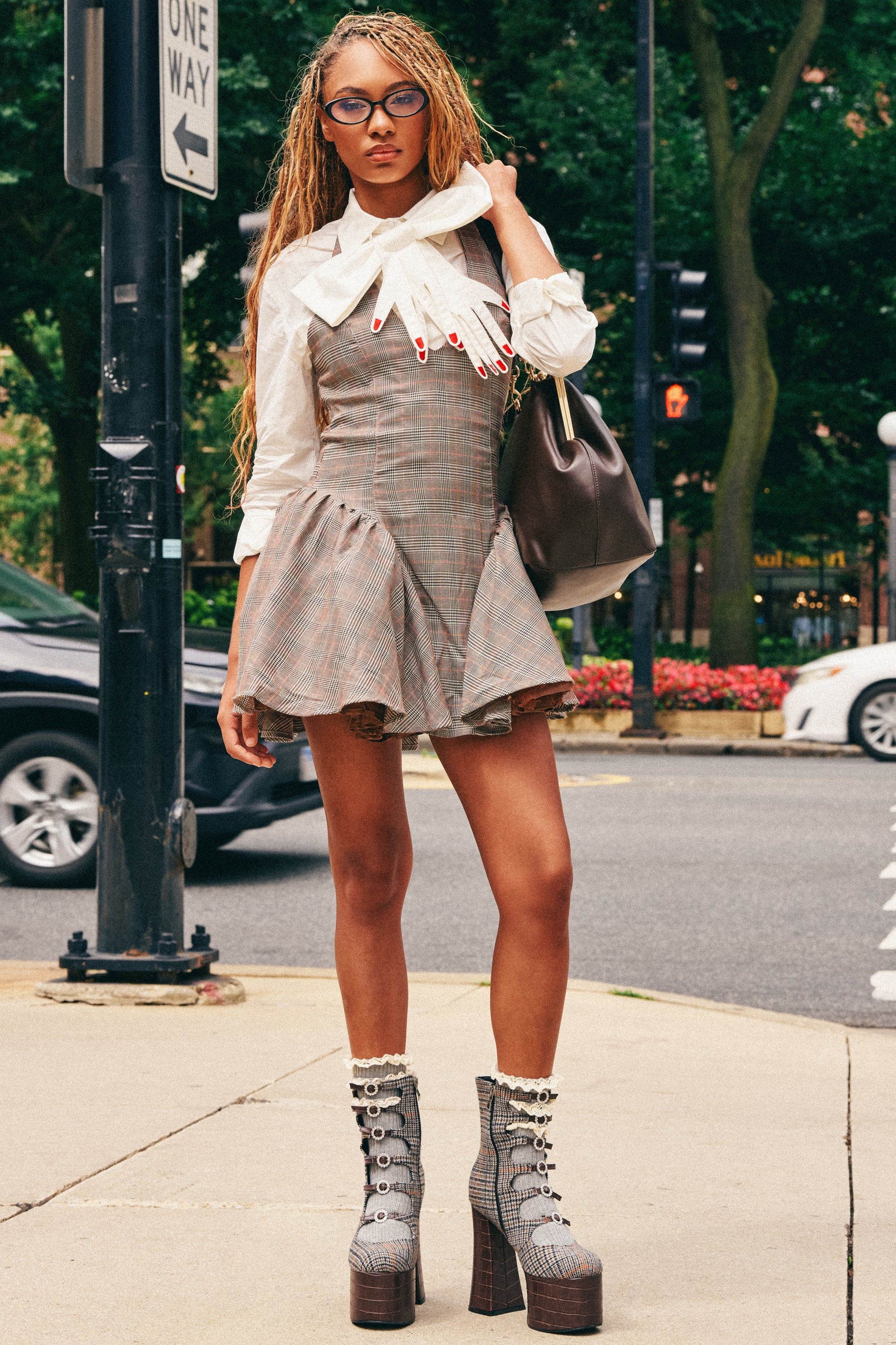 AKIRA Style And Grace Mini Dress In Plaid | Size XL | AKIRA