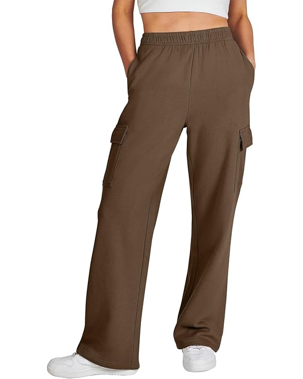 ANRABESS Womens Cargo Sweatpants Casual Baggy Fleece High Waisted Athletic Lounge Pants | Amazon (US)